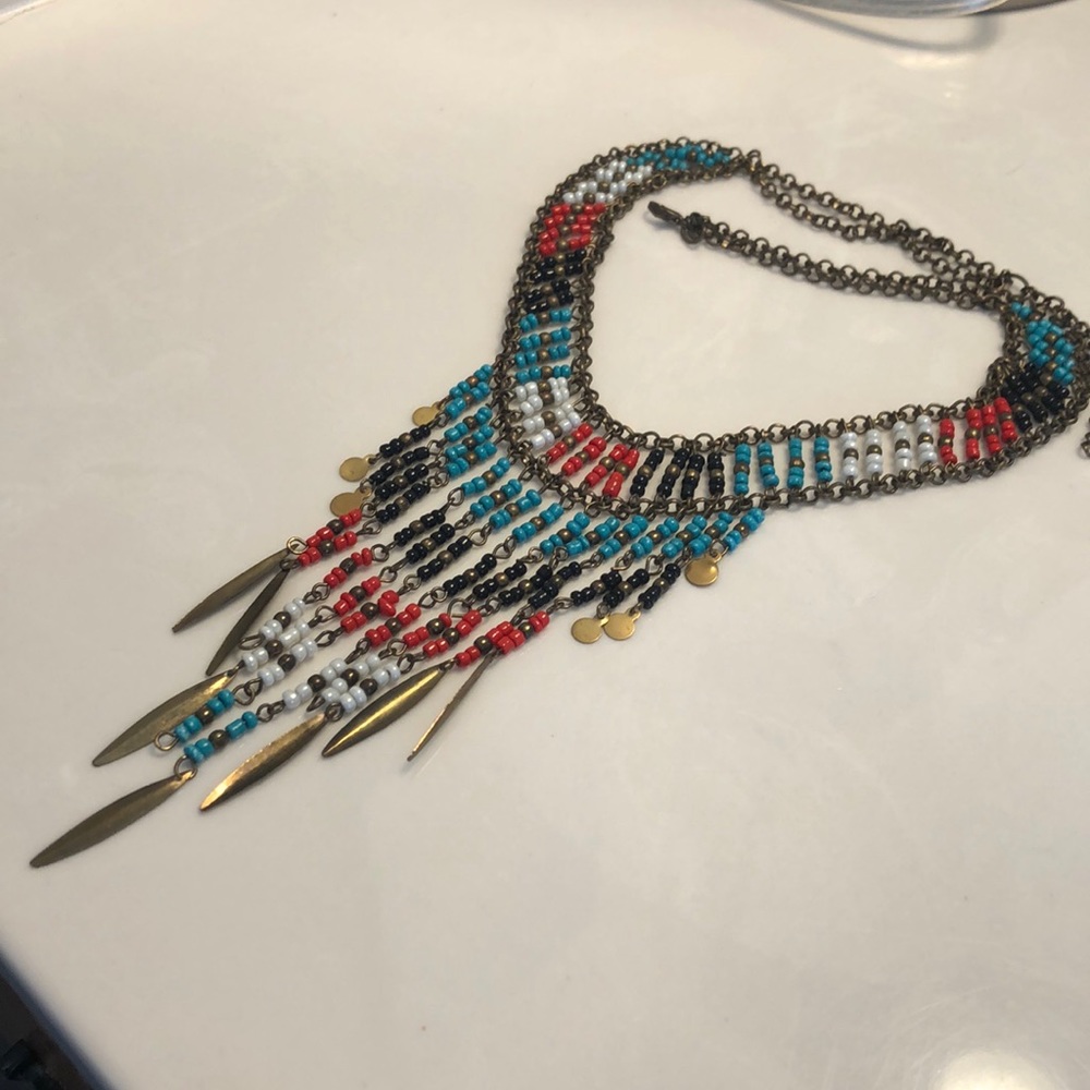 Turquoise Indian tribal necklace
